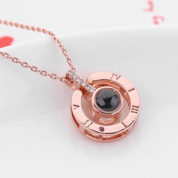 100 LANGUAGE I LOVE YOU PENDANT ROSE GOLD NECKLACE - Picture 4 of 12
